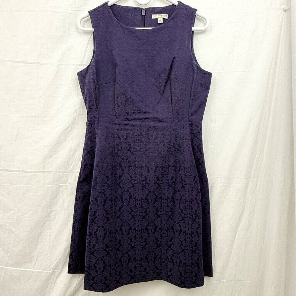 Eva Mendes NY & Co Above Knee Textured Sleeveless Dress Women S Purple